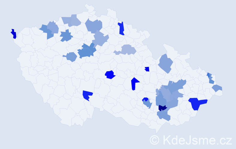 Jméno: 'Kira', počet výskytů 57 v celé ČR