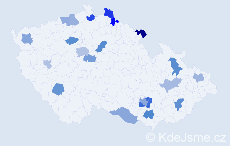 Jméno: 'Tanja', počet výskytů 30 v celé ČR