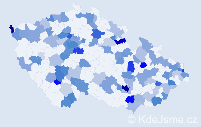 Jméno: 'Lucas', počet výskytů 205 v celé ČR