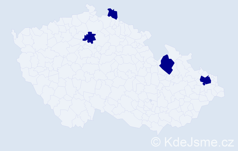 Jméno: 'Terezija', počet výskytů 4 v celé ČR