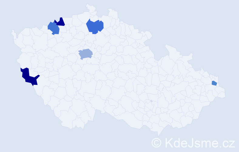 Jméno: 'Tran', počet výskytů 8 v celé ČR
