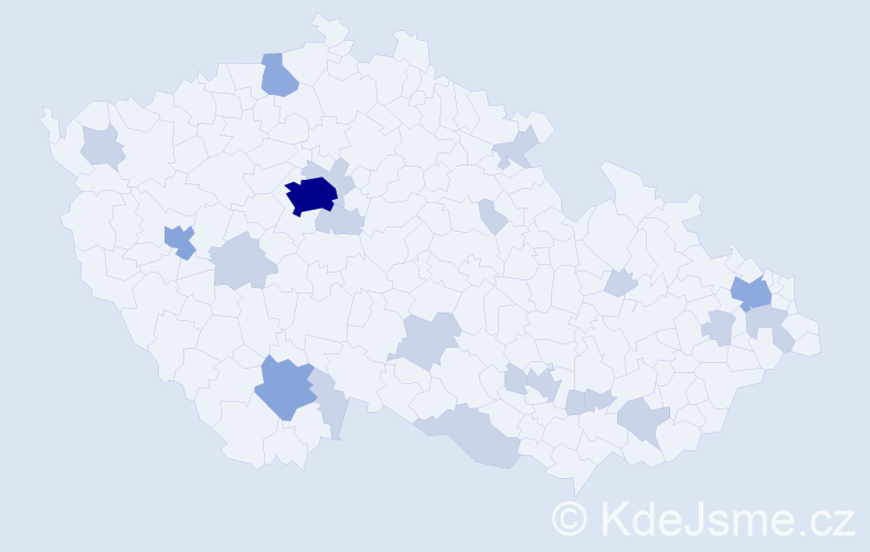 Jméno: 'Ljubica', počet výskytů 40 v celé ČR