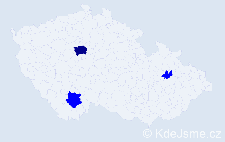 Jméno: 'Klaudija', počet výskytů 4 v celé ČR