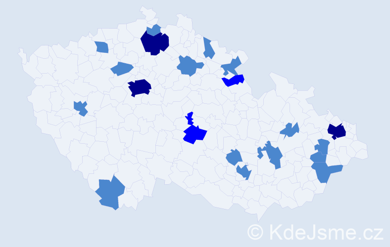 Jméno: 'Dalibora', počet výskytů 28 v celé ČR