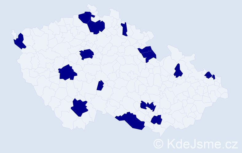 Jméno: 'Miriama', počet výskytů 17 v celé ČR