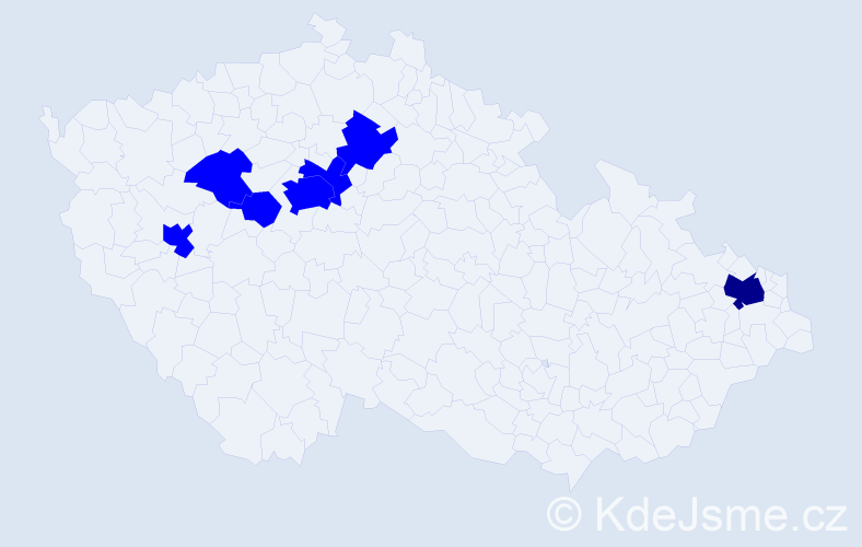 Jméno: 'Sibel', počet výskytů 8 v celé ČR