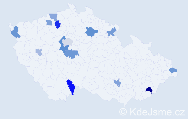 Jméno: 'Magdalena Marie', počet výskytů 18 v celé ČR