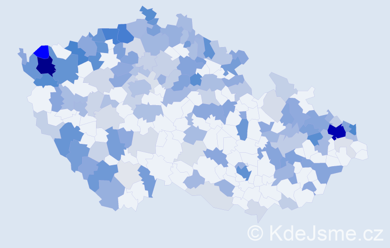Jméno: 'Jenifer', počet výskytů 386 v celé ČR