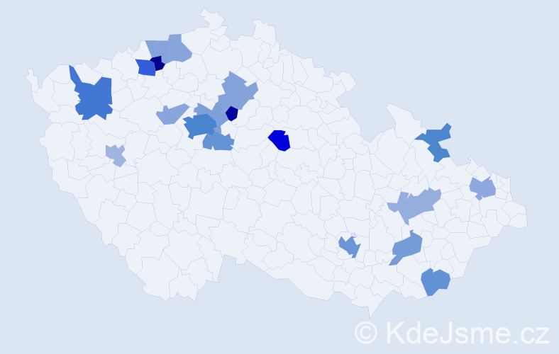 Jméno: 'Ilia', počet výskytů 40 v celé ČR