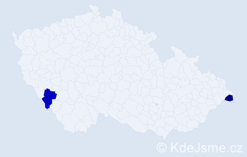Jméno: 'Zusana', počet výskytů 2 v celé ČR