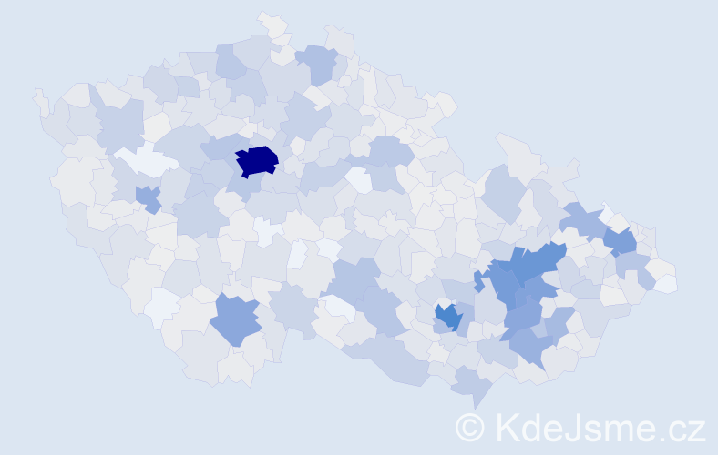 Jméno: 'Vlastimila', počet výskytů 2387 v celé ČR