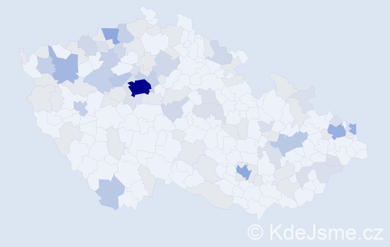 Jméno: 'Malvína', počet výskytů 209 v celé ČR