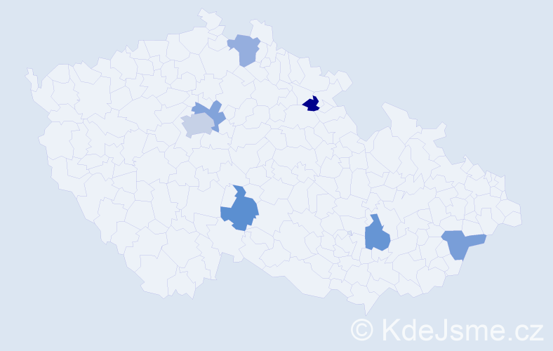 Jméno: 'Myroslav', počet výskytů 9 v celé ČR