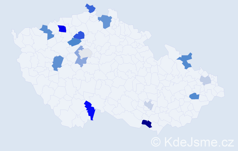 Jméno: 'Olinka', počet výskytů 18 v celé ČR