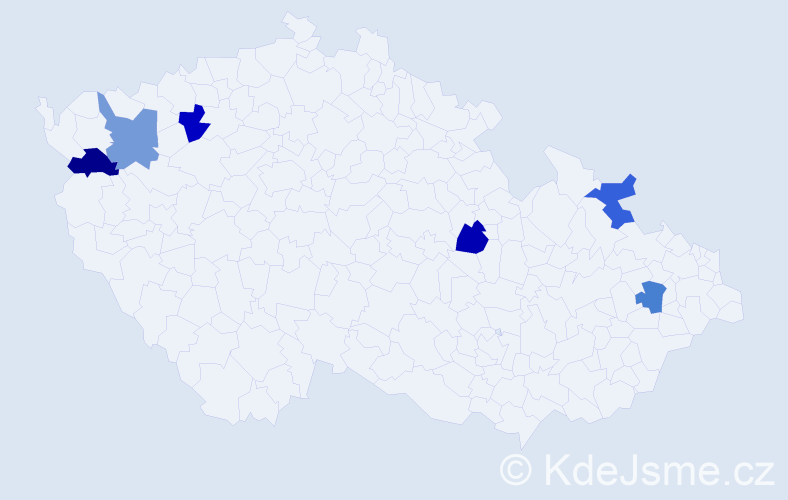 Jméno: 'Mikola', počet výskytů 6 v celé ČR