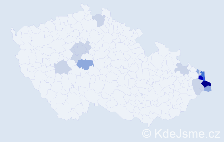 Jméno: 'Věslav', počet výskytů 55 v celé ČR