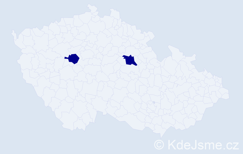 Jméno: 'Raudel', počet výskytů 2 v celé ČR