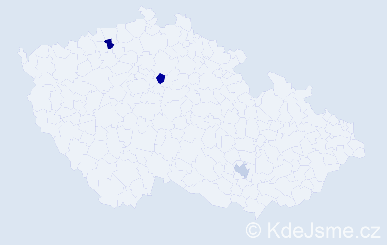 Jméno: 'Katherine Eva', počet výskytů 3 v celé ČR