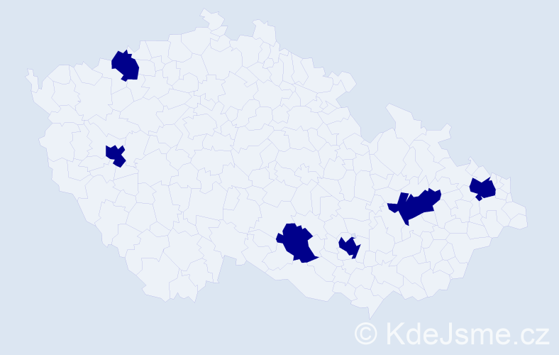 Jméno: 'Huu Tai', počet výskytů 6 v celé ČR
