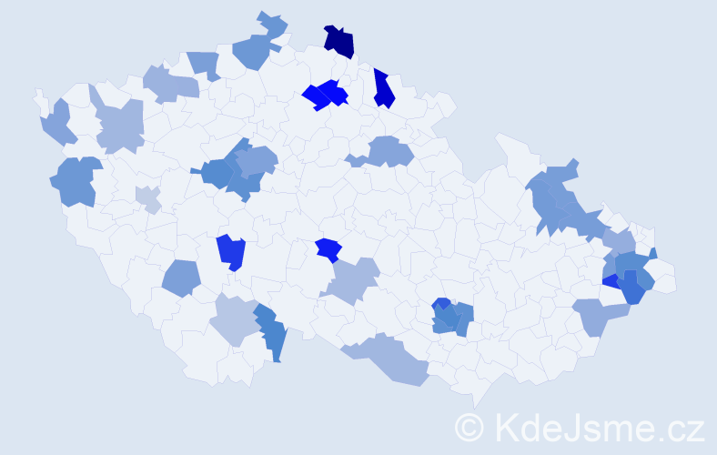 Jméno: 'Sven', počet výskytů 73 v celé ČR