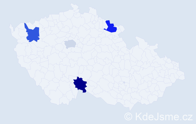 Jméno: 'Vlora', počet výskytů 4 v celé ČR