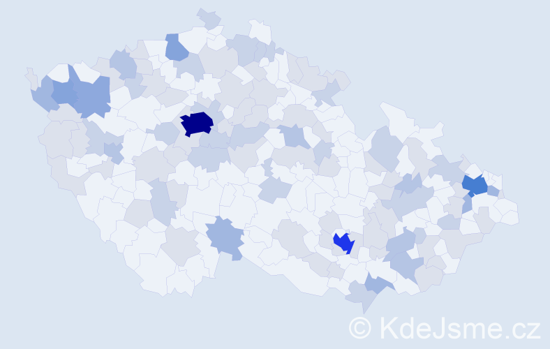 Jméno: 'Vivien', počet výskytů 209 v celé ČR