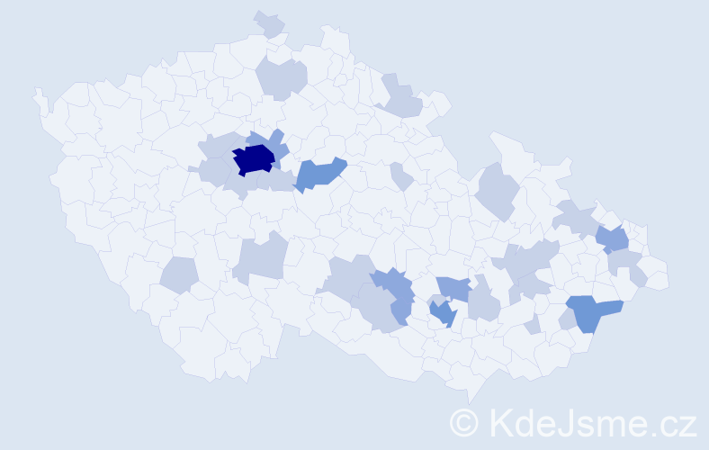 Jméno: 'Radvan', počet výskytů 55 v celé ČR