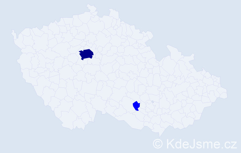 Jméno: 'Bertha', počet výskytů 3 v celé ČR
