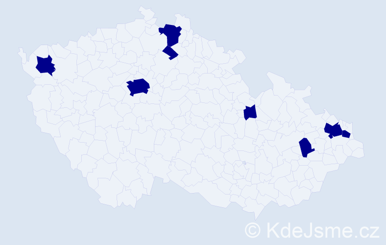 Jméno: 'Vendelin', počet výskytů 8 v celé ČR
