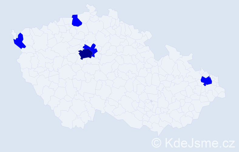 Jméno: 'Xenija', počet výskytů 6 v celé ČR