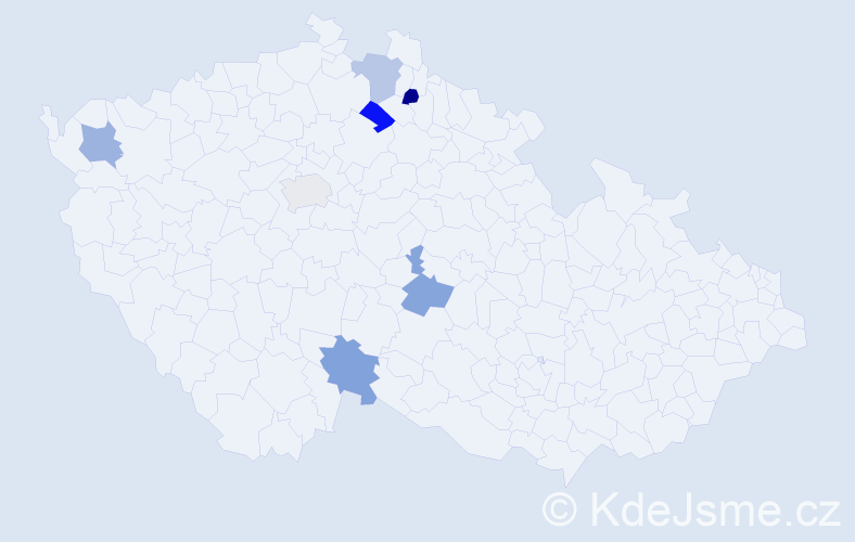 Jméno: 'Nela Michaela', počet výskytů 7 v celé ČR
