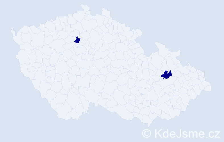 Jméno: 'Trojan', počet výskytů 2 v celé ČR