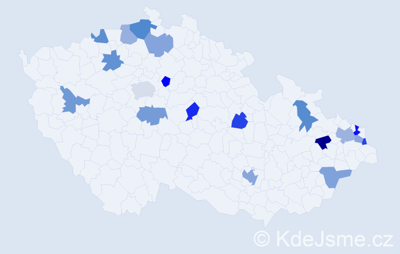 Jméno: 'Kimberley', počet výskytů 25 v celé ČR