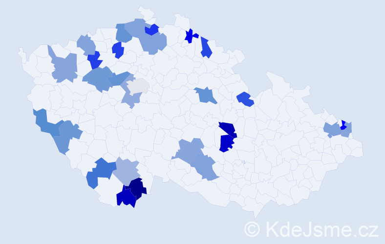 Jméno: 'Štefánie', počet výskytů 36 v celé ČR