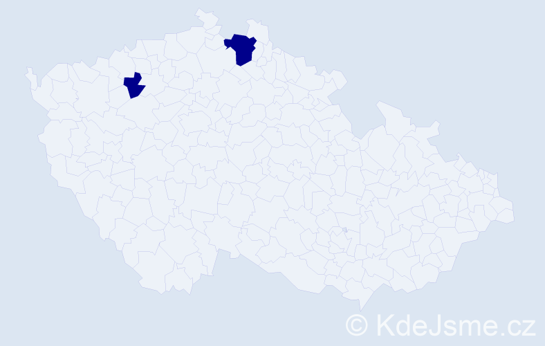 Jméno: 'Vendy', počet výskytů 2 v celé ČR