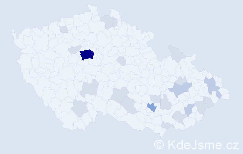 Jméno: 'Mirjana', počet výskytů 50 v celé ČR