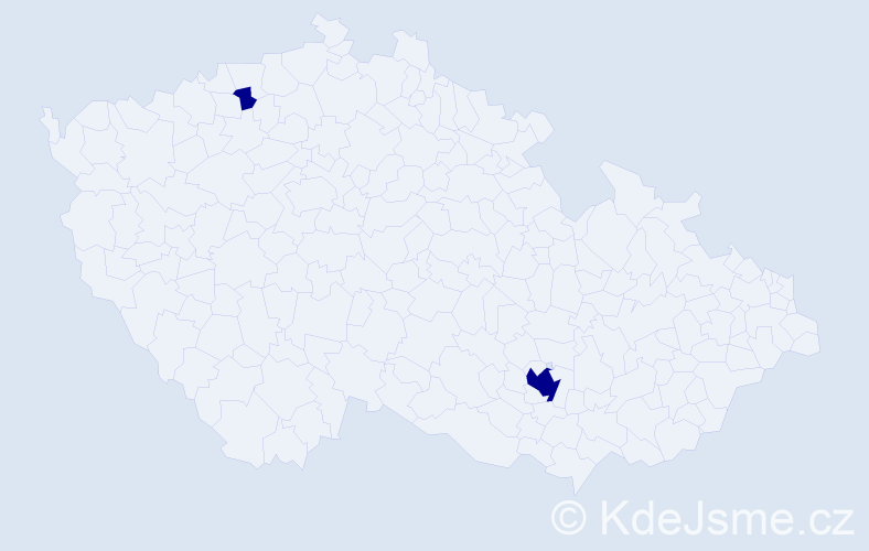 Jméno: 'Katherine Eva', počet výskytů 2 v celé ČR