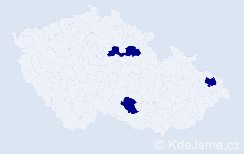Jméno: 'Adelle', počet výskytů 4 v celé ČR