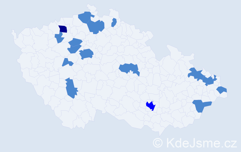 Jméno: 'Ashley', počet výskytů 20 v celé ČR