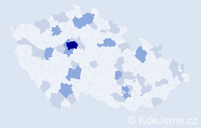 Jméno: 'Madlen', počet výskytů 76 v celé ČR