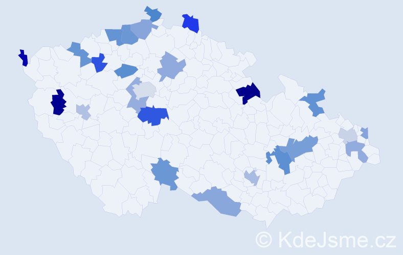Jméno: 'Jirka', počet výskytů 33 v celé ČR