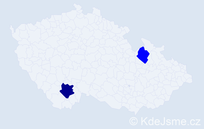 Jméno: 'Ikar', počet výskytů 3 v celé ČR