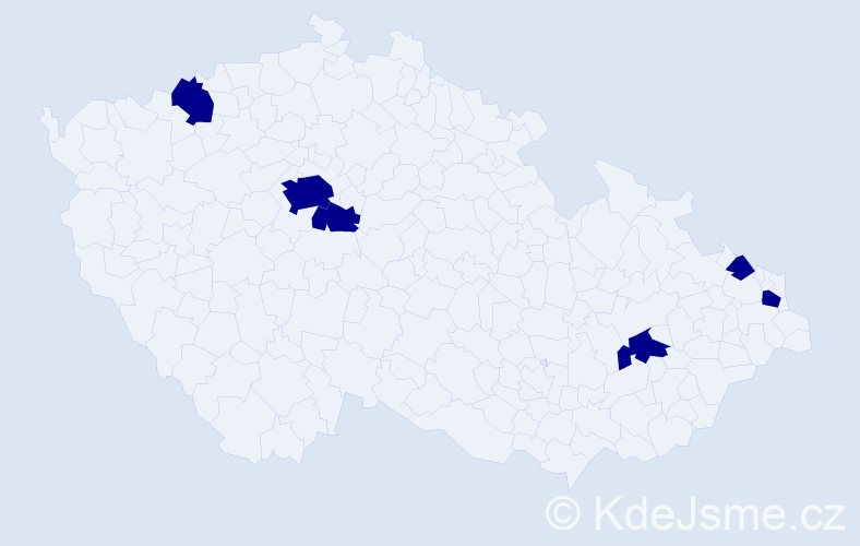 Jméno: 'Pavel Karel', počet výskytů 6 v celé ČR