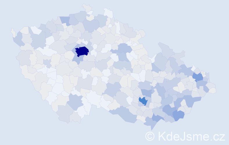Jméno: 'Emílie', počet výskytů 873 v celé ČR