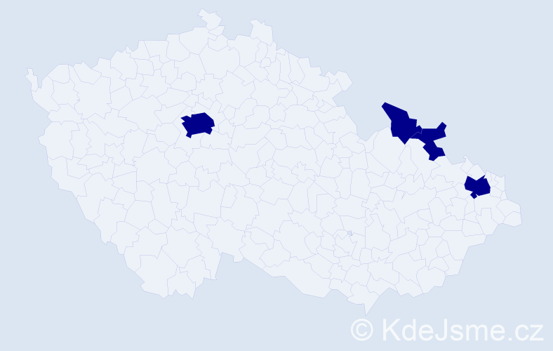 Jméno: 'Vangeli', počet výskytů 4 v celé ČR
