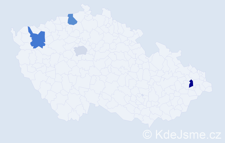 Jméno: 'Lindsay', počet výskytů 4 v celé ČR