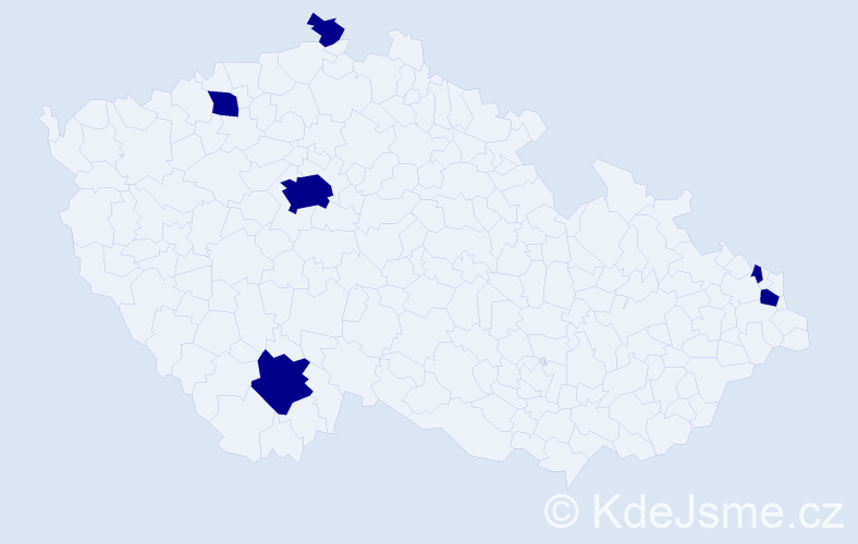 Jméno: 'Matt', počet výskytů 6 v celé ČR