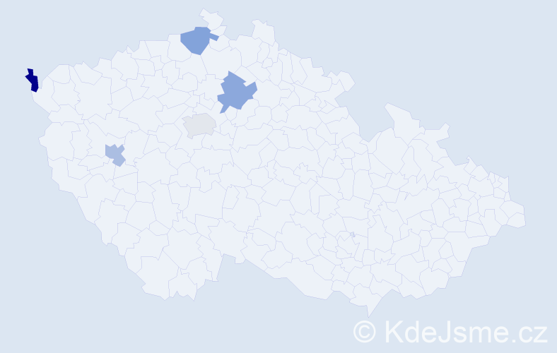 Jméno: 'Zhenya', počet výskytů 5 v celé ČR
