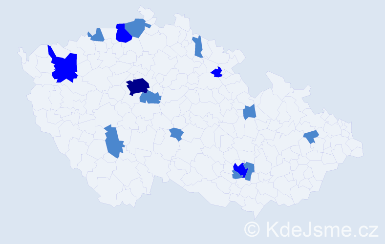 Jméno: 'Martin Jan', počet výskytů 20 v celé ČR