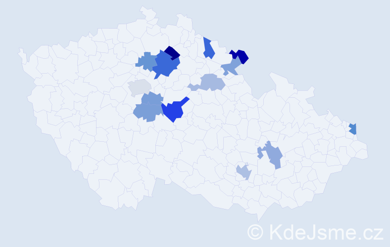 Jméno: 'Robert Jan', počet výskytů 20 v celé ČR